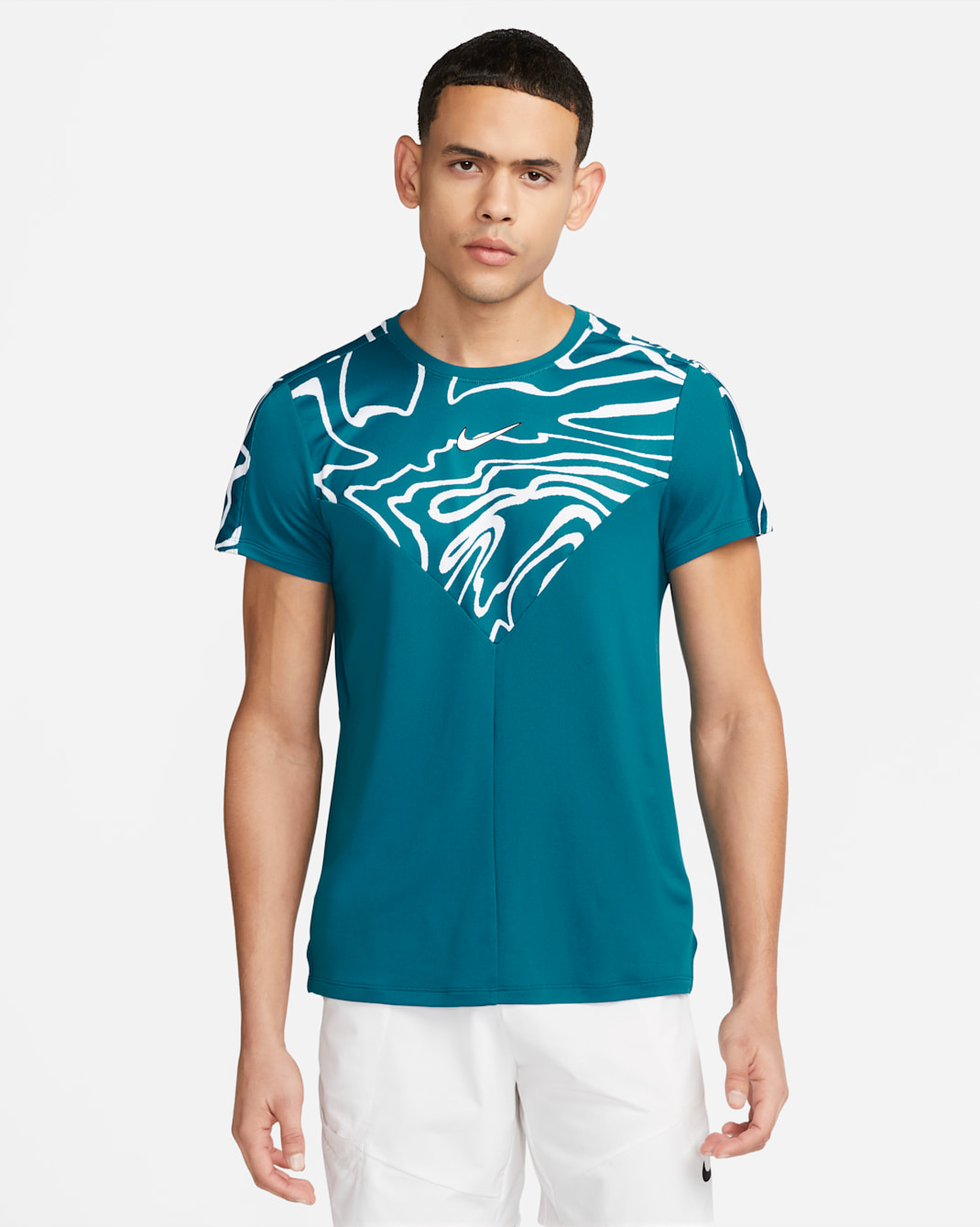 NikeCourt Dri-FIT Slam Men's Tennis Top - Green Abyss/White