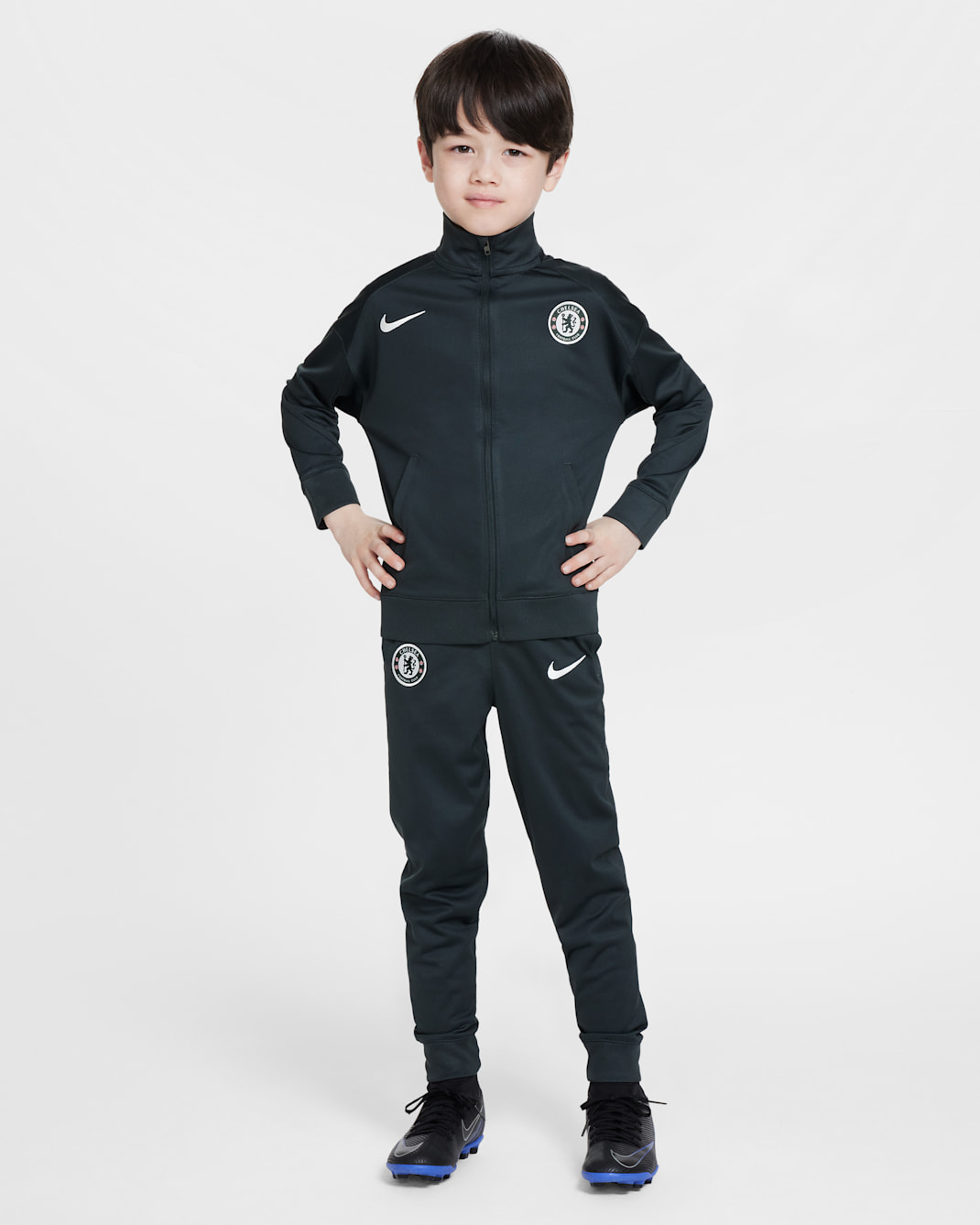 Survêtement de foot en maille Nike Dri-FIT Chelsea FC Strike pour enfant - Outdoor Green/Phantom