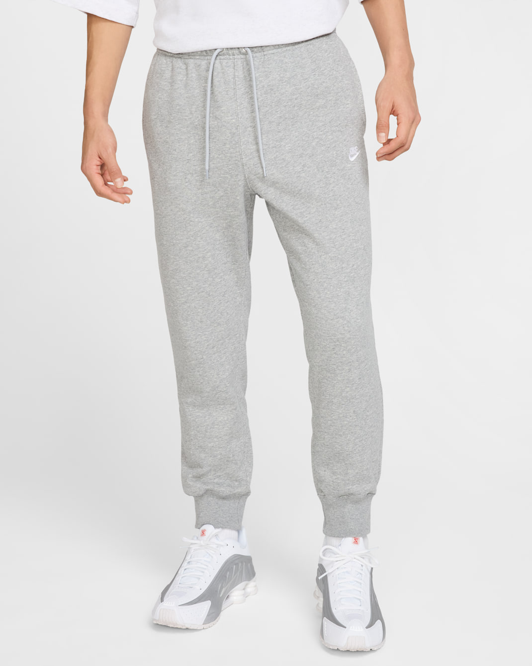 나이키 클럽 남성 프렌치 테리 조거 - 다크 그레이 헤더/라이트 스모크 그레이/화이트