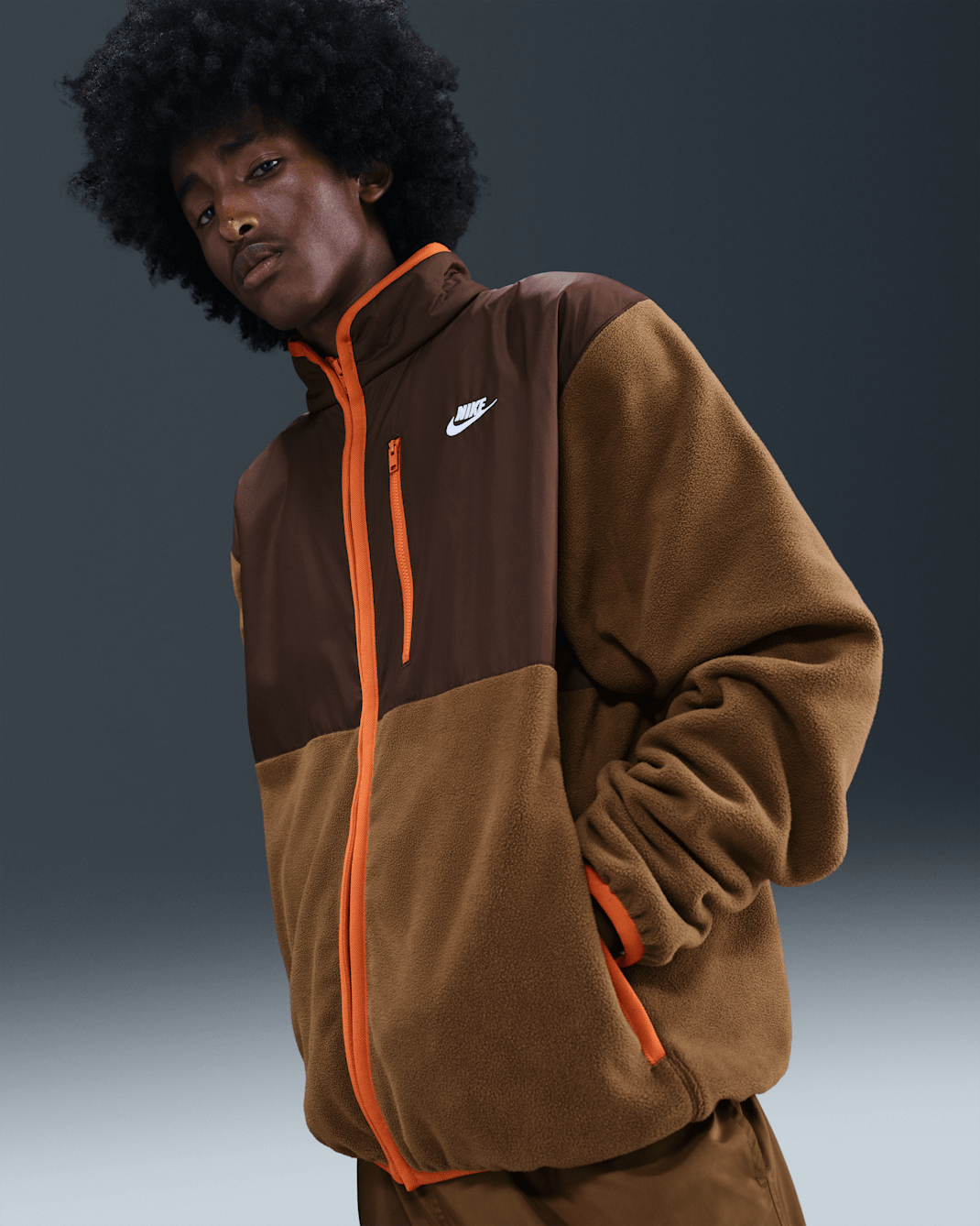 Nike Sportswear Club Jaqueta amb cremallera completa per a l'hivern - Home - Mosswood Brown/Baroque Brown/Blanc