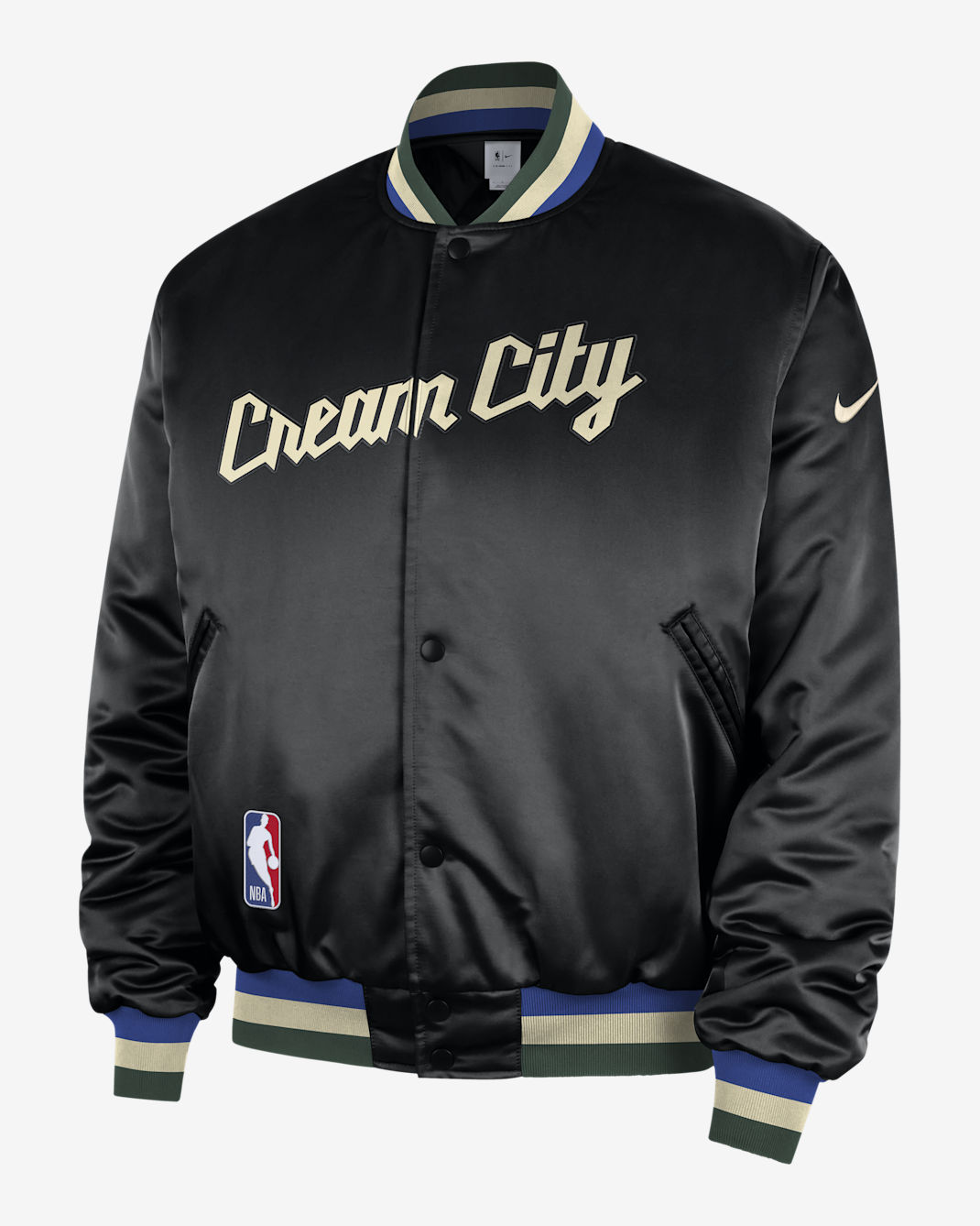 Milwaukee Bucks City Edition Men's Nike NBA Premium Jacket - Black