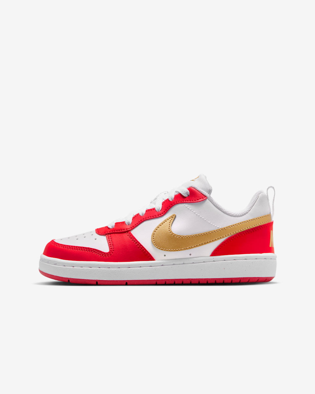 Nike Court Borough Low Recraft Big Kids' Shoes - White/University Red/White/Metallic Gold