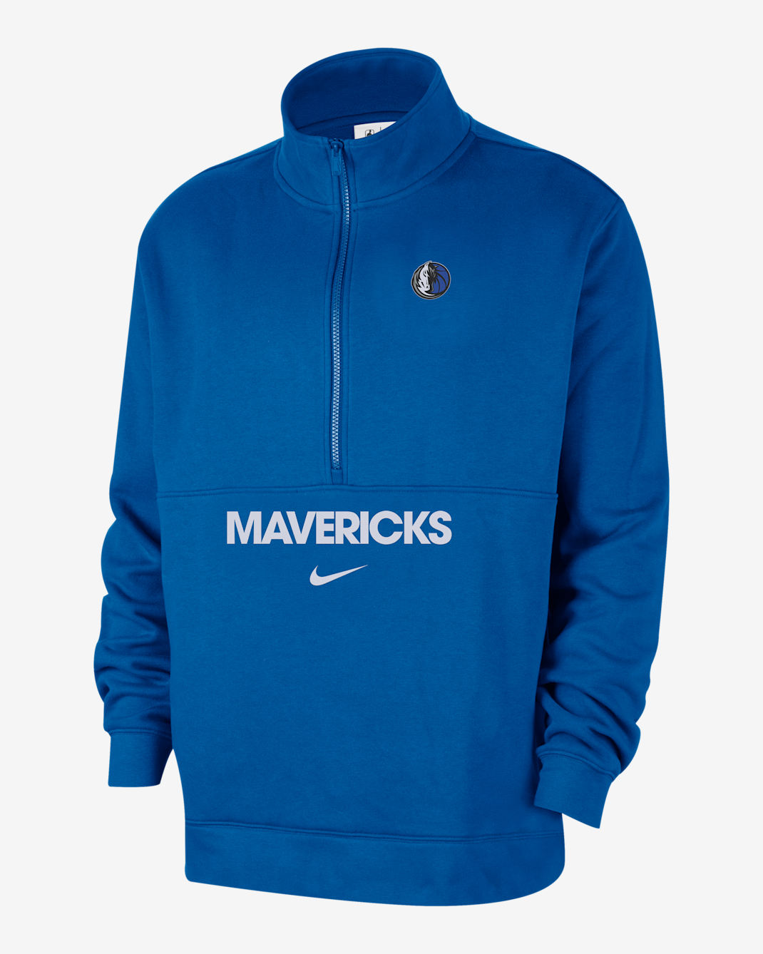 Dallas Mavericks Club Courtside Men's Nike NBA 1/2-Zip Top - Game Royal/White