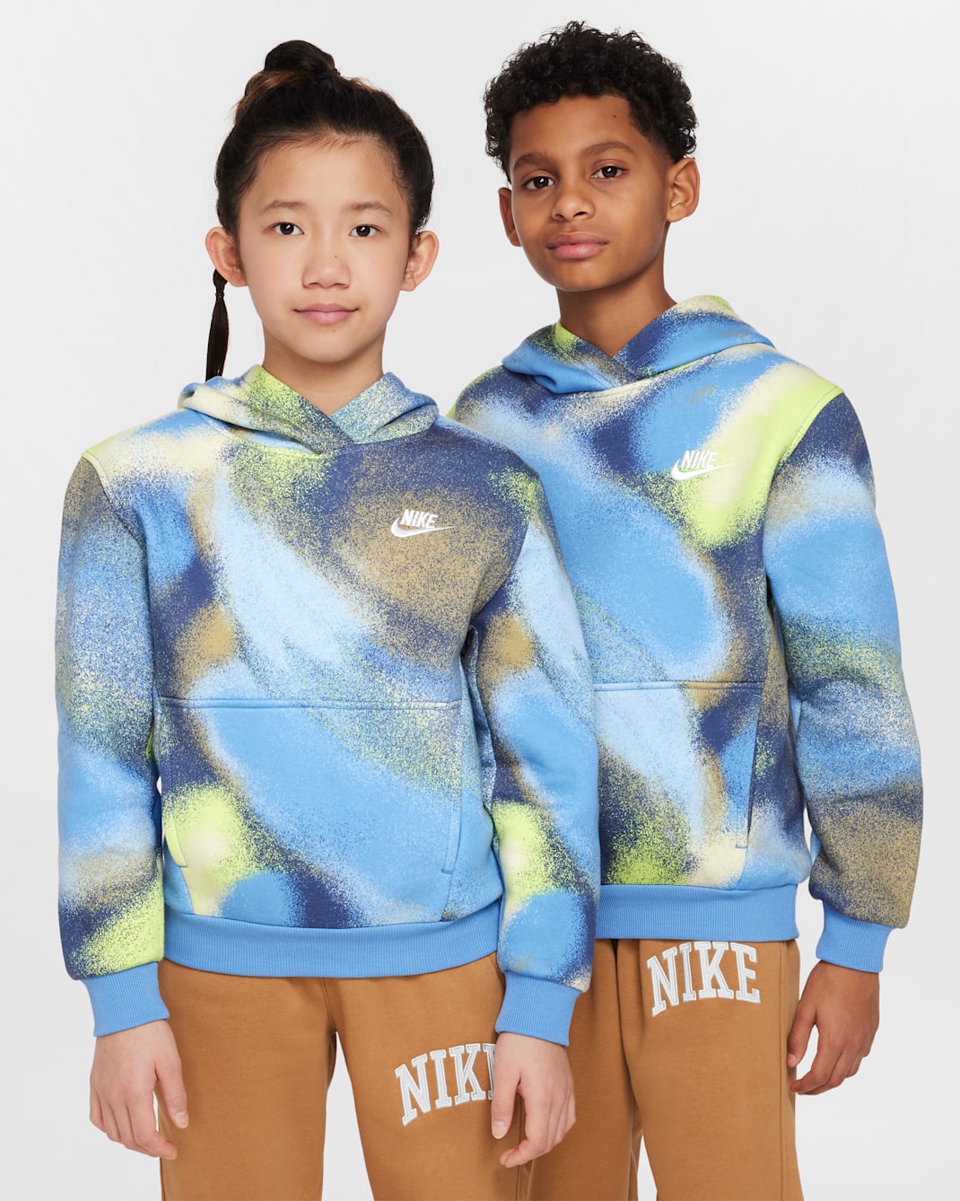 Nike Sportswear Club Fleece Big Kids' Hoodie - Blue Beyond/Blue Beyond/White
