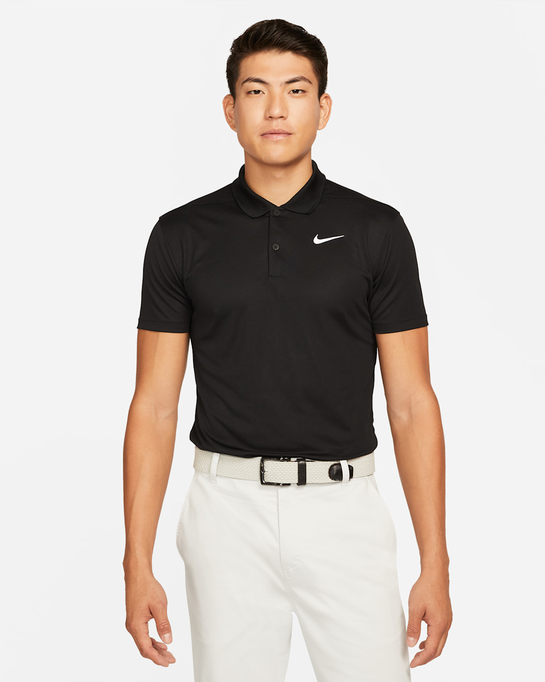 Nike Dri-FIT Victory Men's Slim-Fit Golf Polo - Black/White