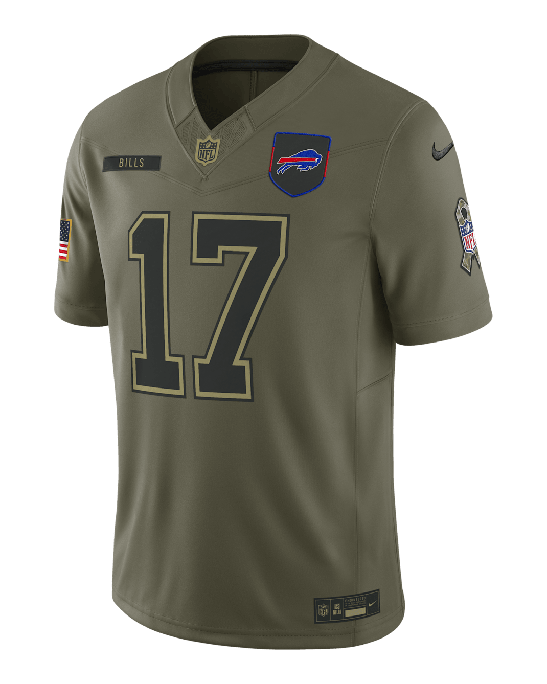 Josh Allen Buffalo Bills Salute to Service Men's Nike Dri-FIT NFL Limited Jersey - Medium Olive