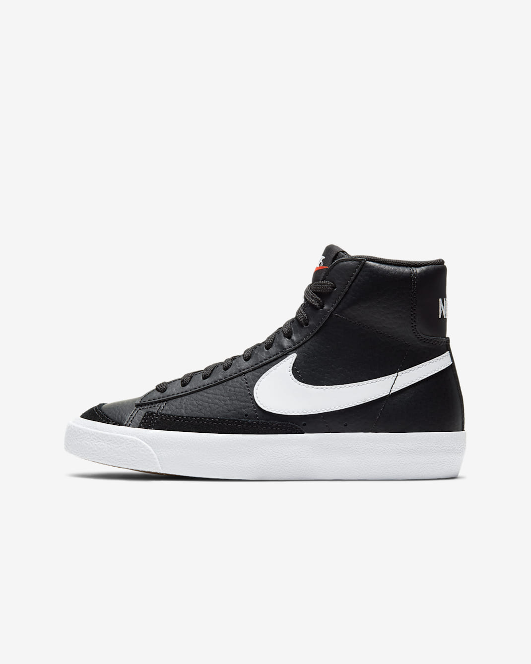 Nike Blazer Mid '77 Big Kids' Shoes - Black/White/Team Orange/Sail