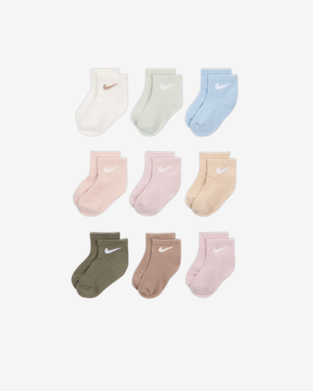 Nike Infant/Toddler Socks Gift Set (9 Pairs) - Sail