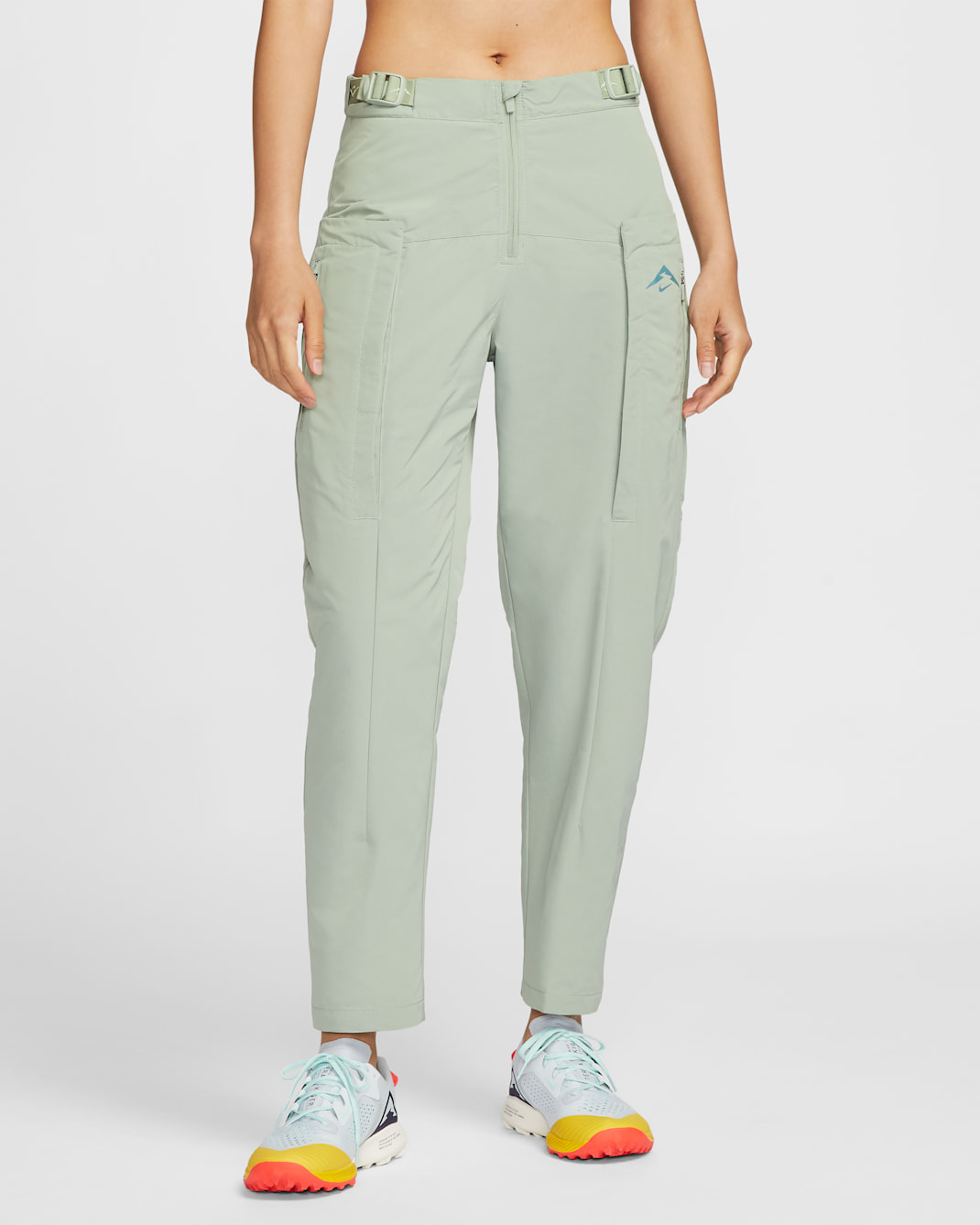 กางเกงวิ่งขายาวเอวปานกลาง Repel ผู้หญิง Nike Trail - Jade Horizon/Bicoastal