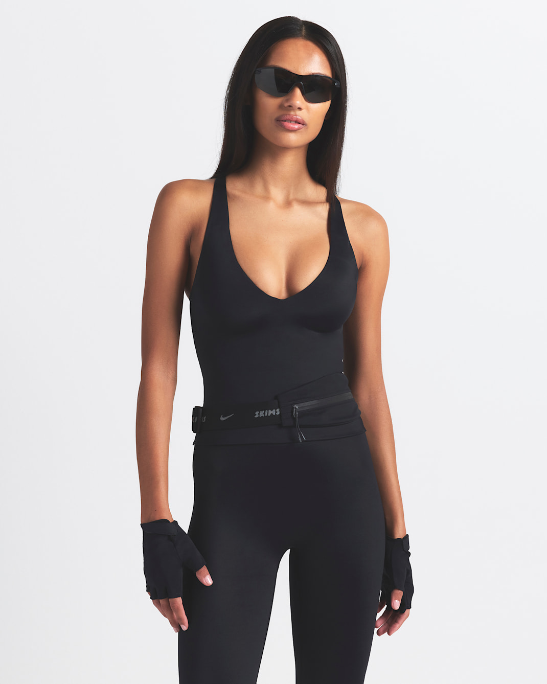 NikeSKIMS Shine Women's V-Neck Tank Top - NSKM OBSIDIAN