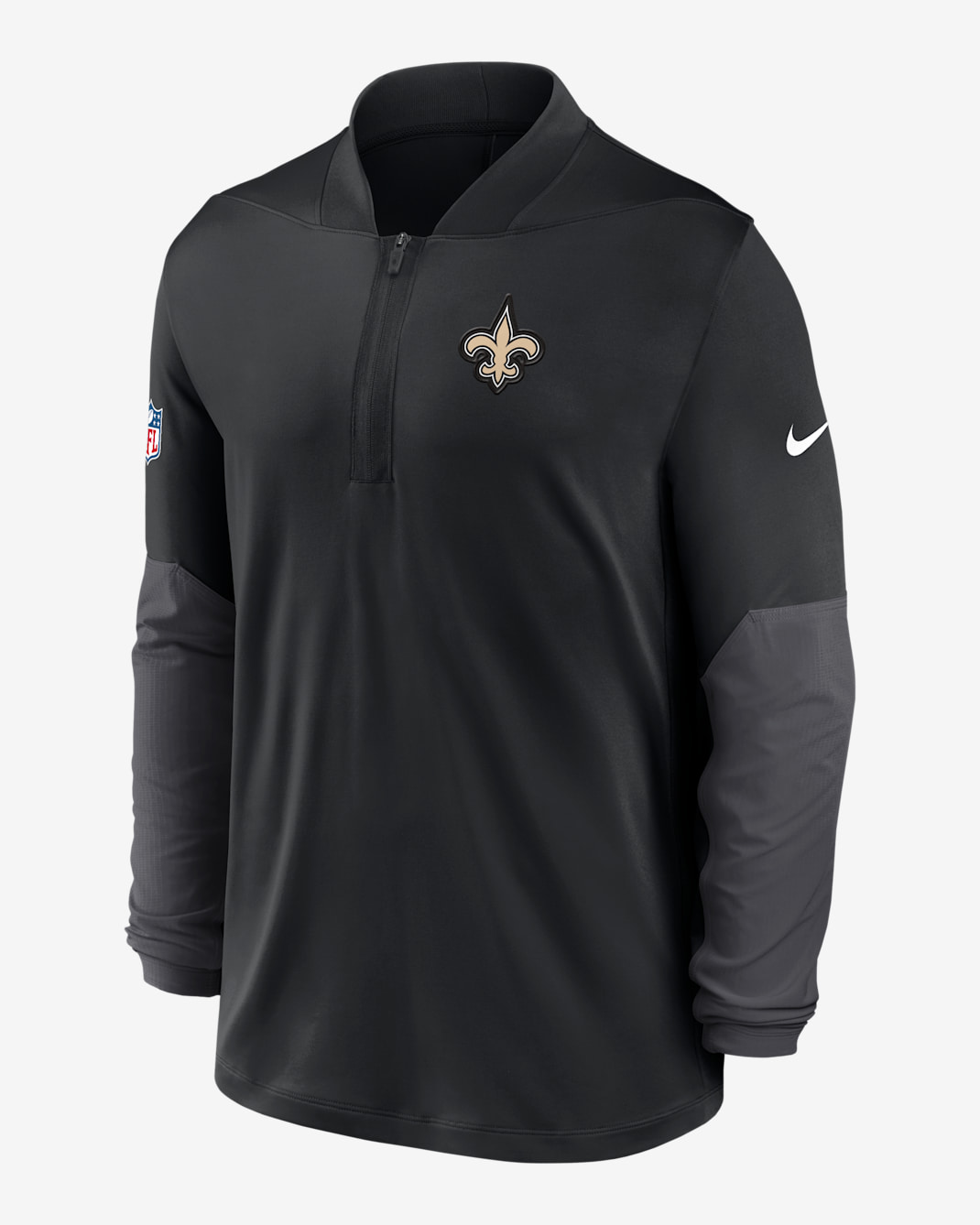New Orleans Saints Feel The Pressure Men's Nike Dri-FIT NFL 1/2-Zip Top - Black