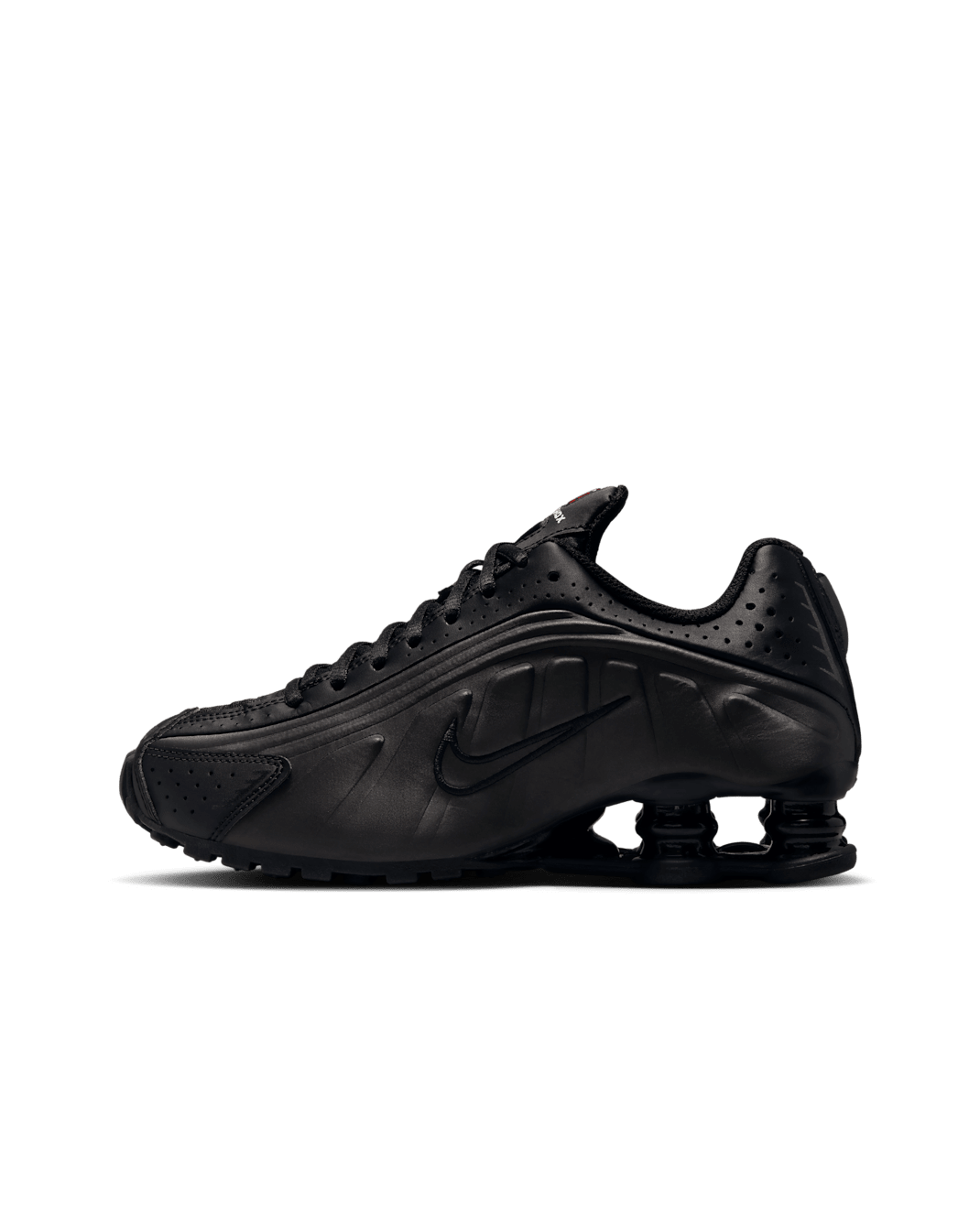 Nike Shox R4 Older Kids' Shoes - Black/Black/Bright Crimson/Black