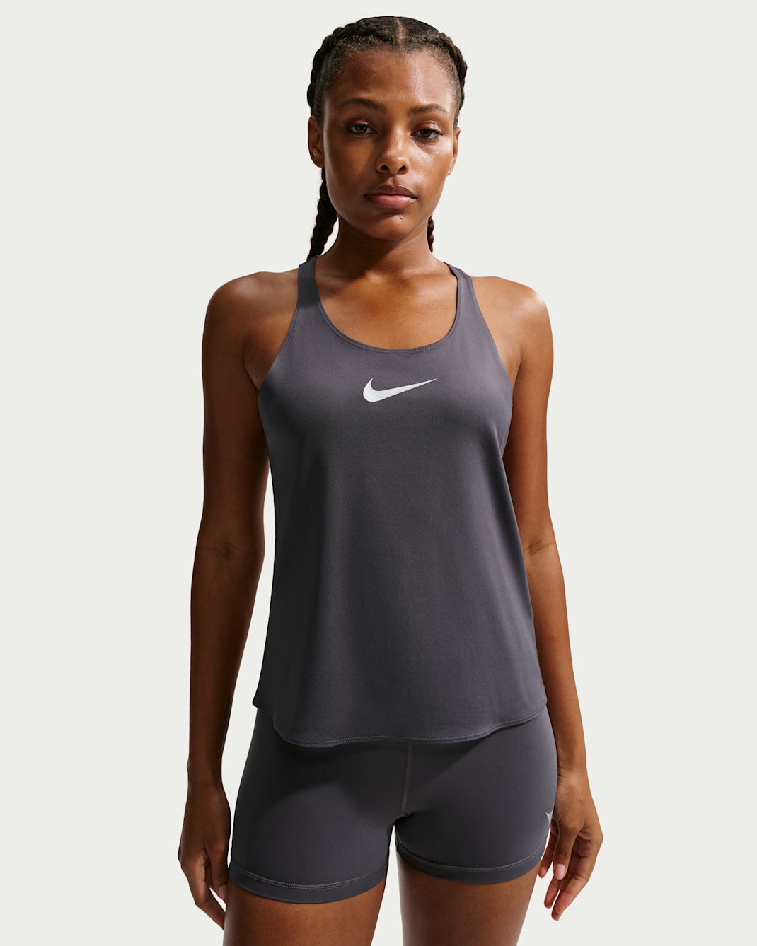 Camiseta de tirantes Dri-FIT para mujer Nike Pro - Gris trueno/Espuma rosa/Plata metalizado