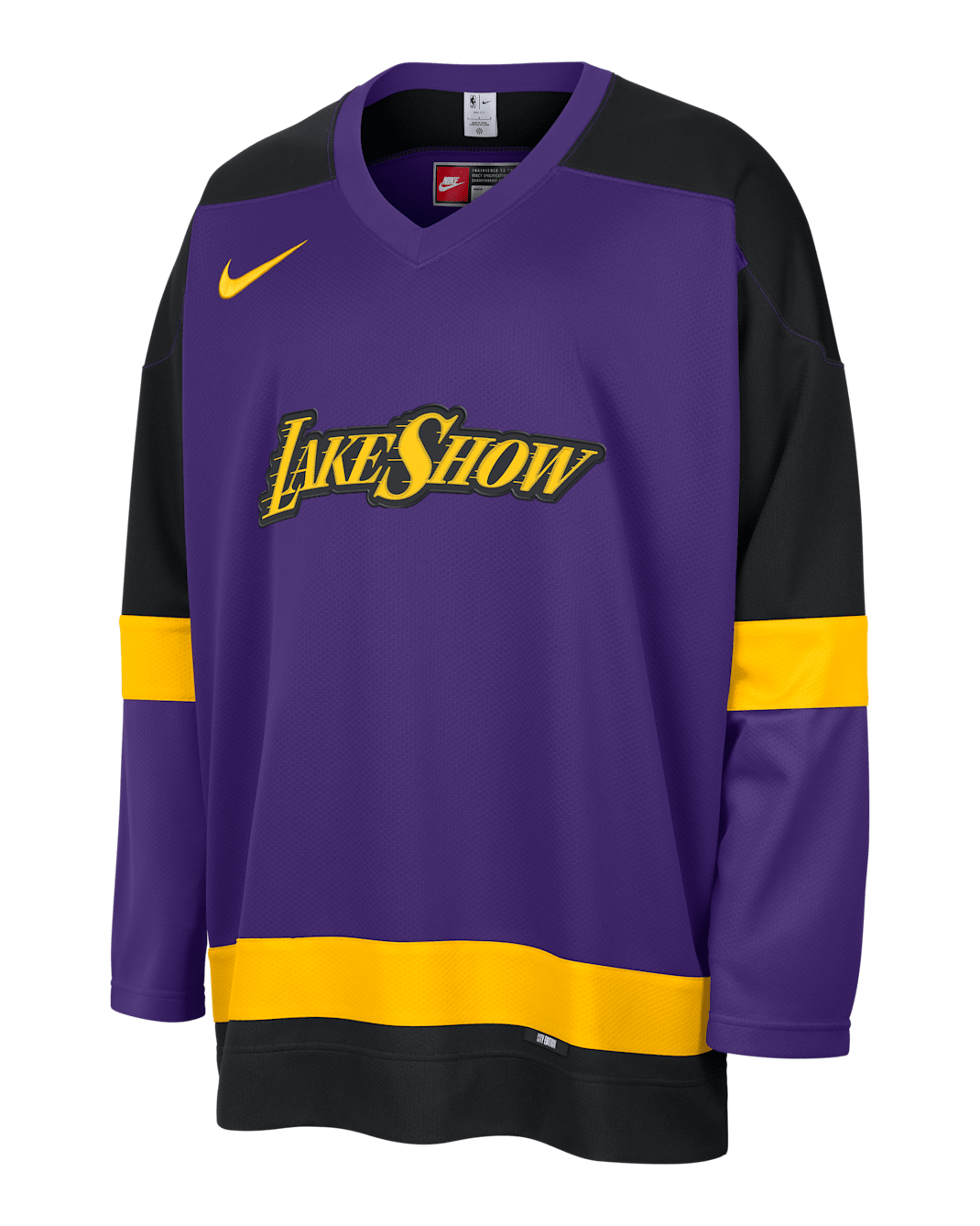 Los Angeles Lakers City Edition Men's Nike NBA Hockey Jersey - Field Purple/Black/Amarillo/Black
