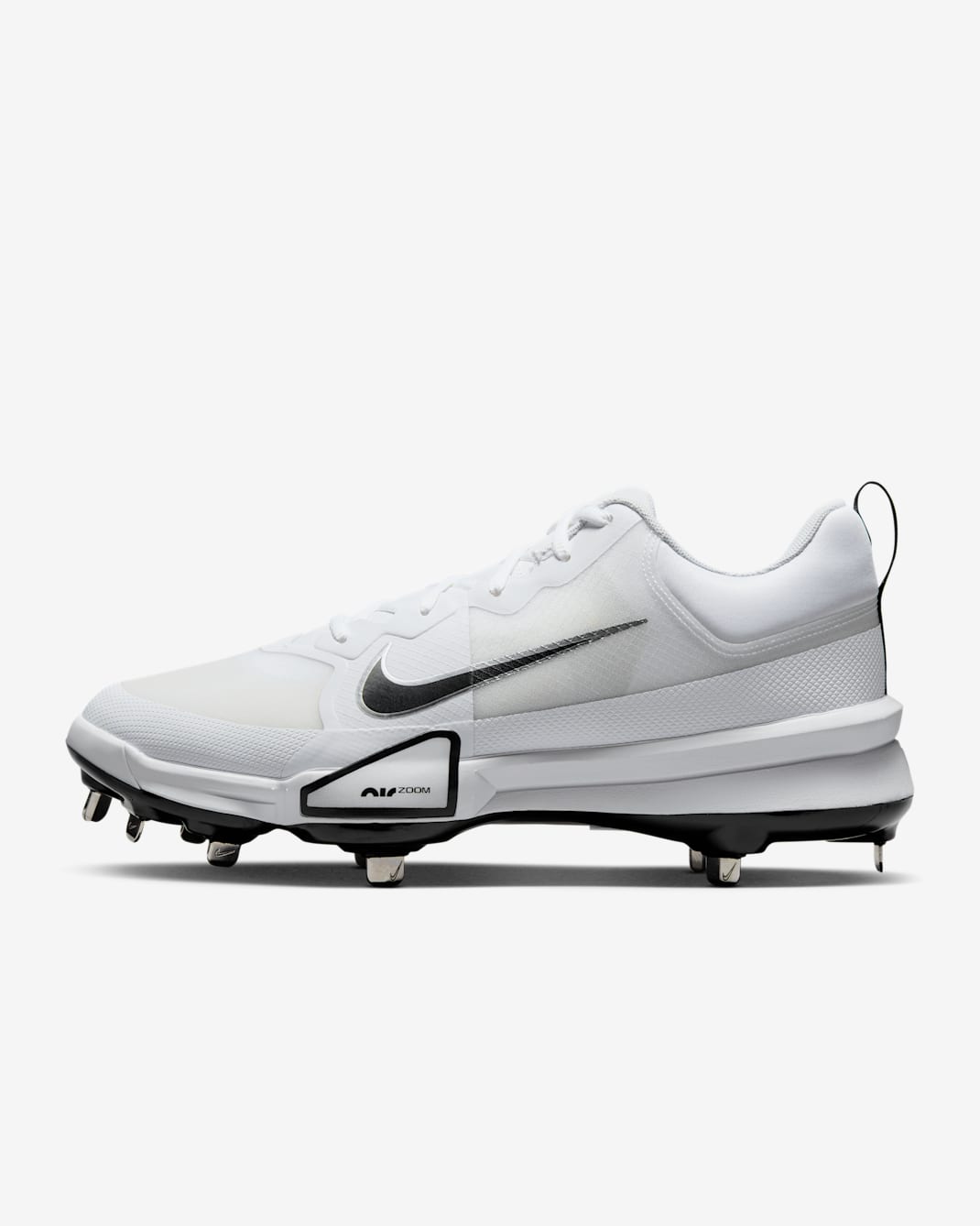 Nike Force Zoom Trout 9 Pro Baseball Cleats - White/Pure Platinum/Metallic Silver/Black