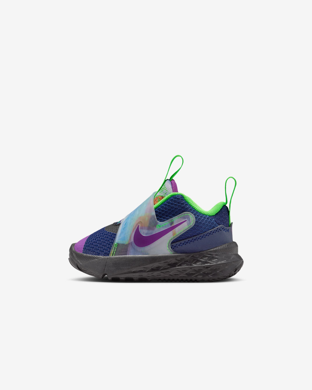 Nike Team Hustle D 12 Baby/Toddler Shoes - Blue Void/Black/Green Strike/Vivid Purple