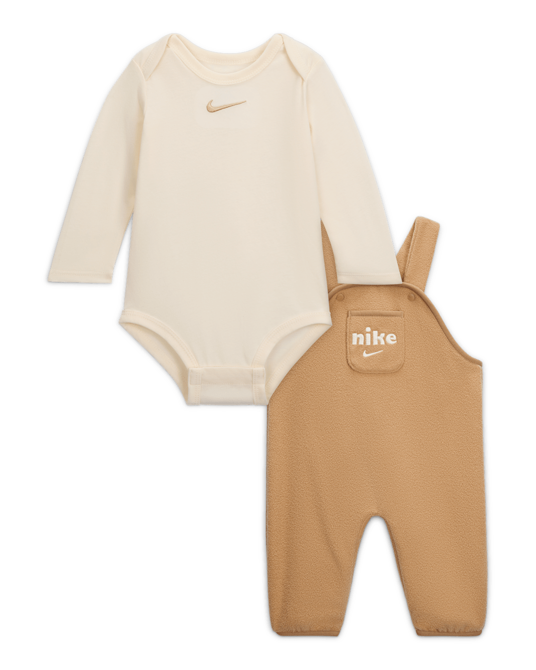 Conjunto de 2 piezas de overoles de tejido Fleece Plush para bebé (de 0 a 9 meses) Nike - Cáñamo