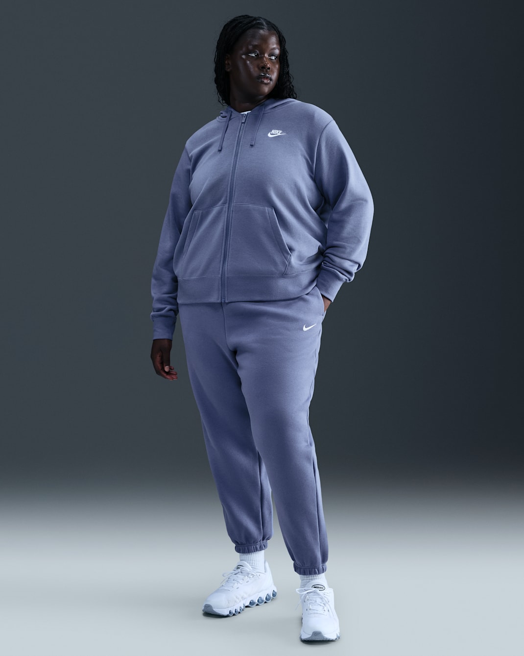 Nike Sportswear Phoenix Fleece Women's High-Waisted Oversized Sweatpants (Plus Size) - World Indigo/Sail