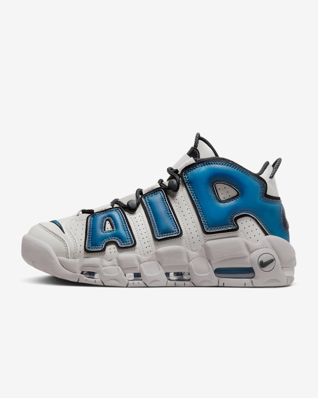 Nike Air More Uptempo '96 男鞋 - Light Iron Ore/黑色/白色/Industrial Blue