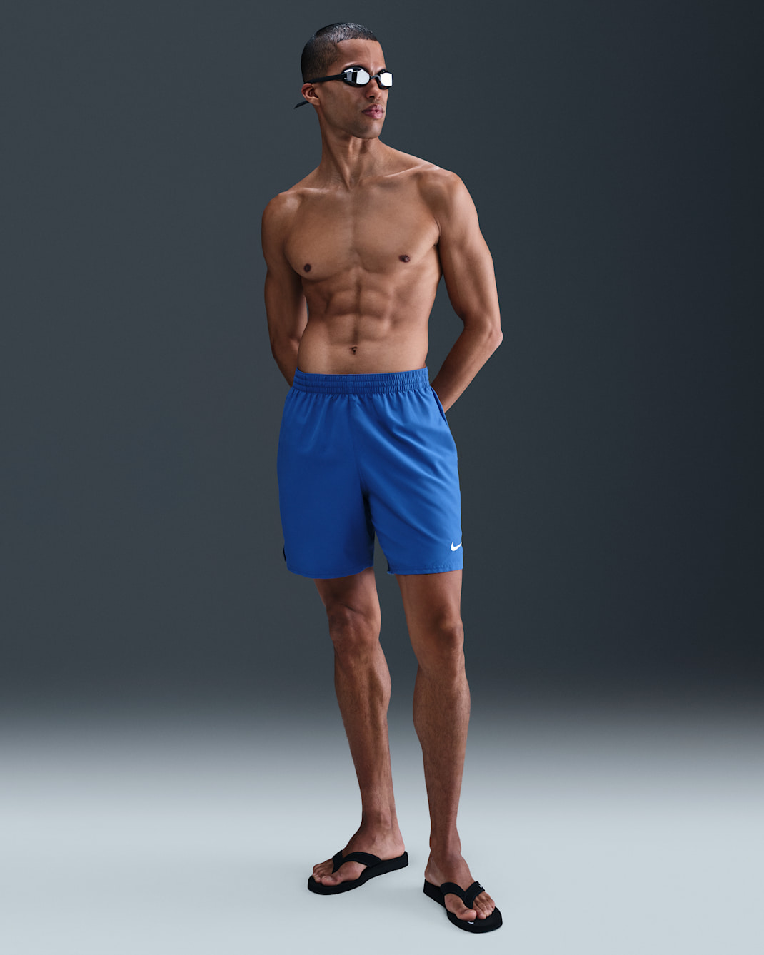 Nike Swim Breaker Shorts Volley de 18 cm con forro de ropa interior para hombre - Royal juego/Blanco