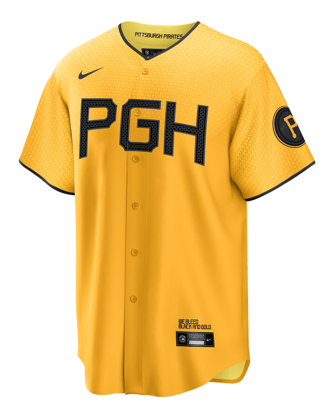 MLB Pittsburgh Pirates City Connect (Ke'Bryan Hayes) Men's Replica Baseball Jersey - Sundown/Black