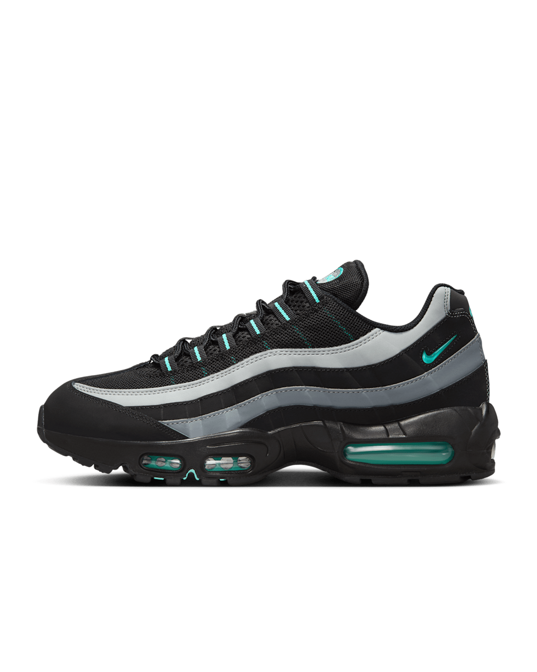 Chaussure Nike Air Max 95 pour homme - Noir/Cool Grey/Light Smoke Grey/Aurora Green