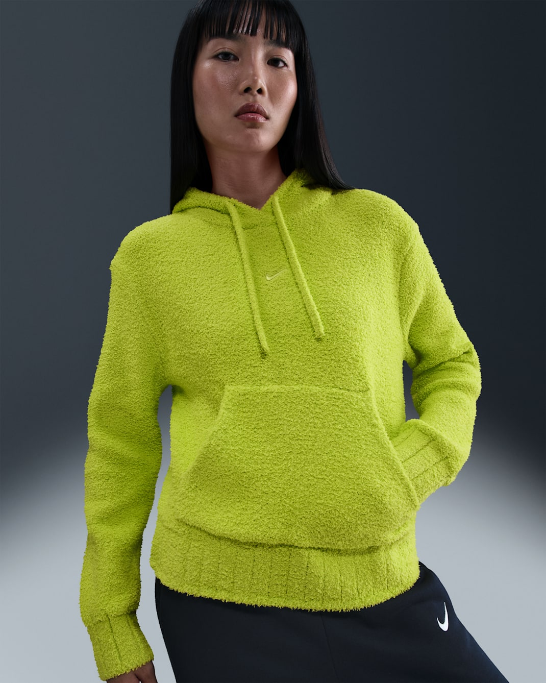 Nike Sportswear Phoenix Cozy Bouclé weiter Strick-Hoodie (Damen) - Cyber/Cyber