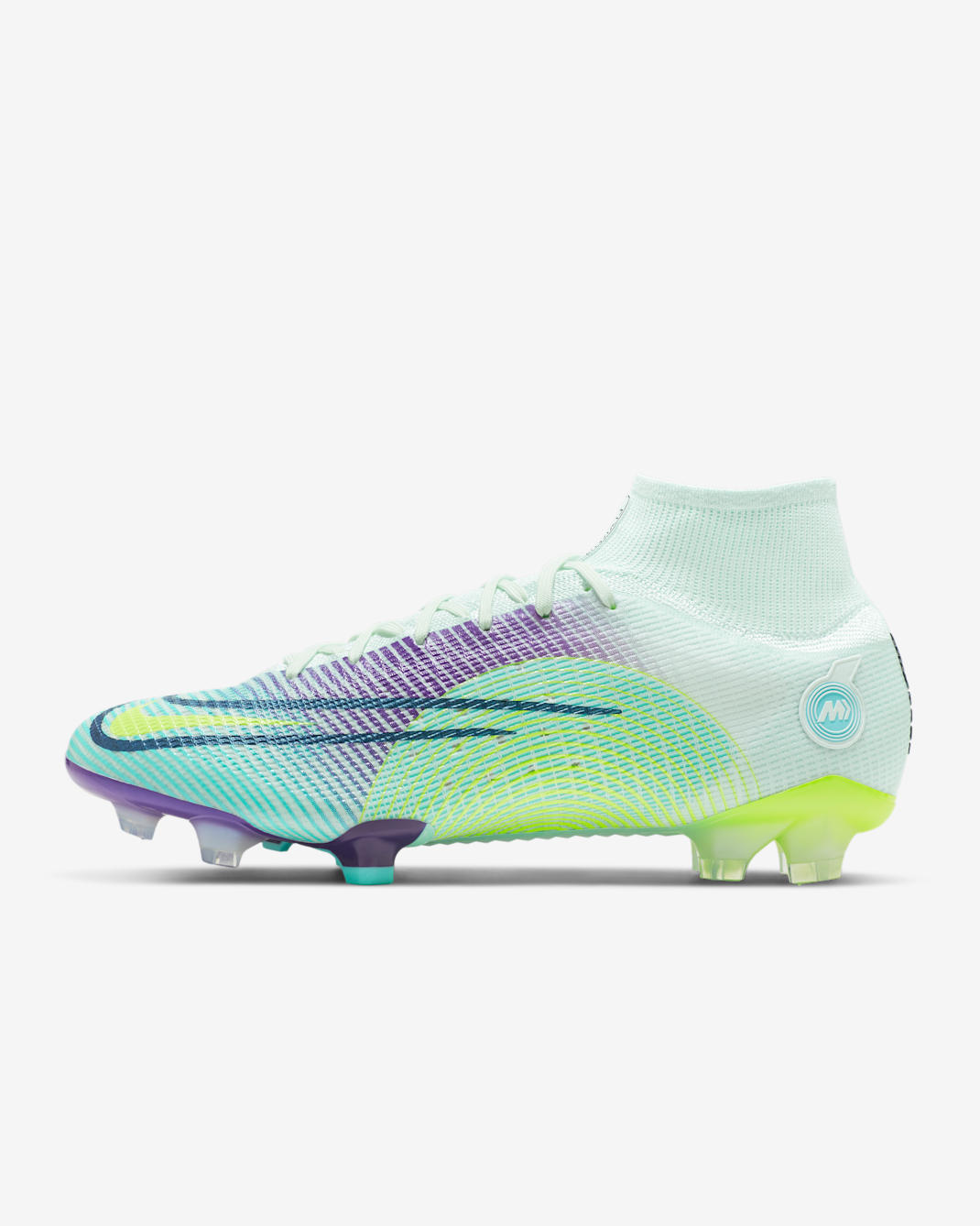 Calzado de fútbol para terreno firme Nike Mercurial Dream Speed Superfly 8 Elite FG - Verde ligero/Morado eléctrico/Verde aurora/Volt