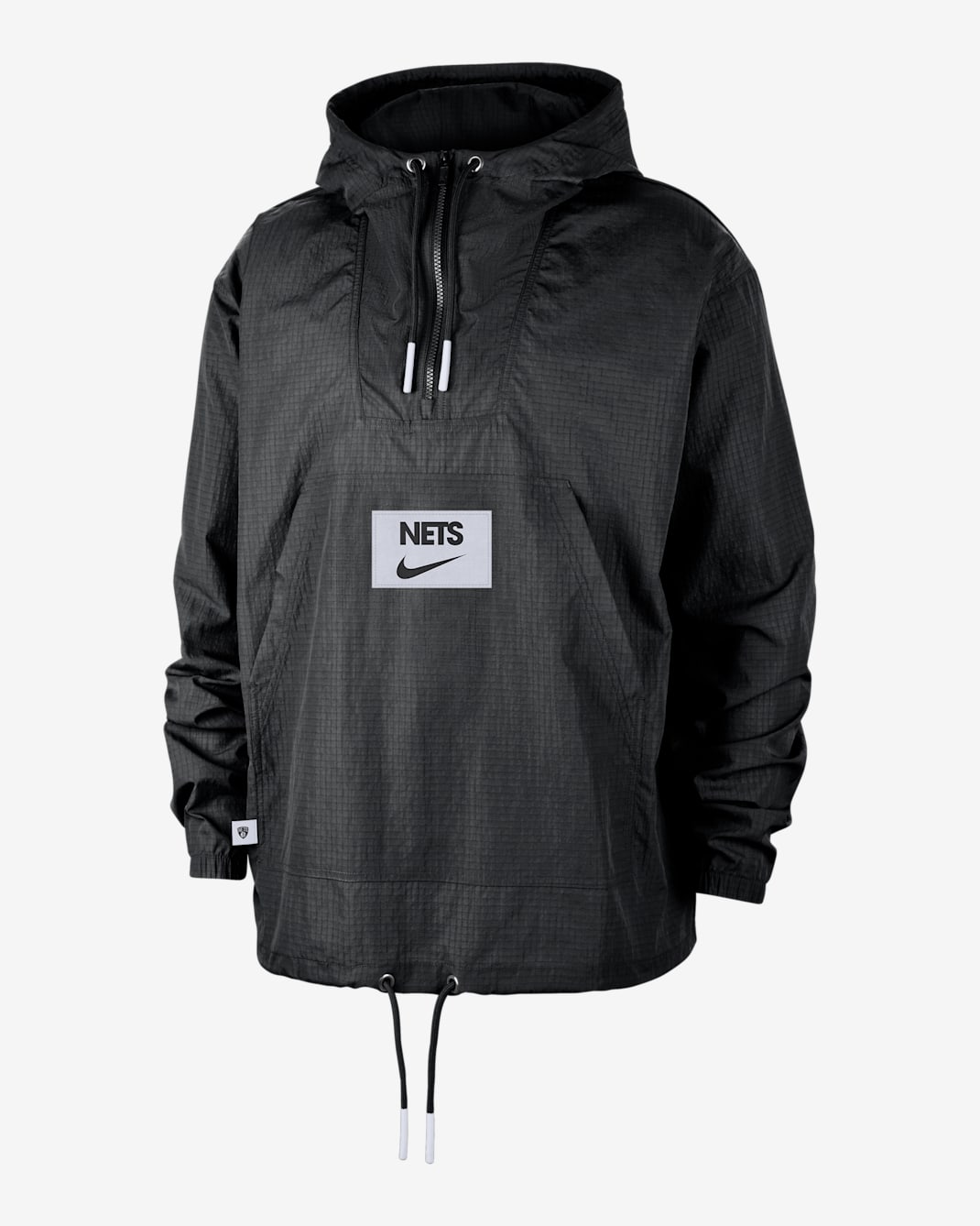 Brooklyn Nets Club Courtside Men's Nike NBA Anorak - Black/White/White