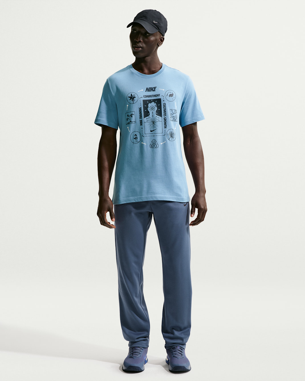 Nike Therma Therma-FIT fitnessbroek met open zoom voor heren - Diffused Blue/Diffused Blue/Zwart