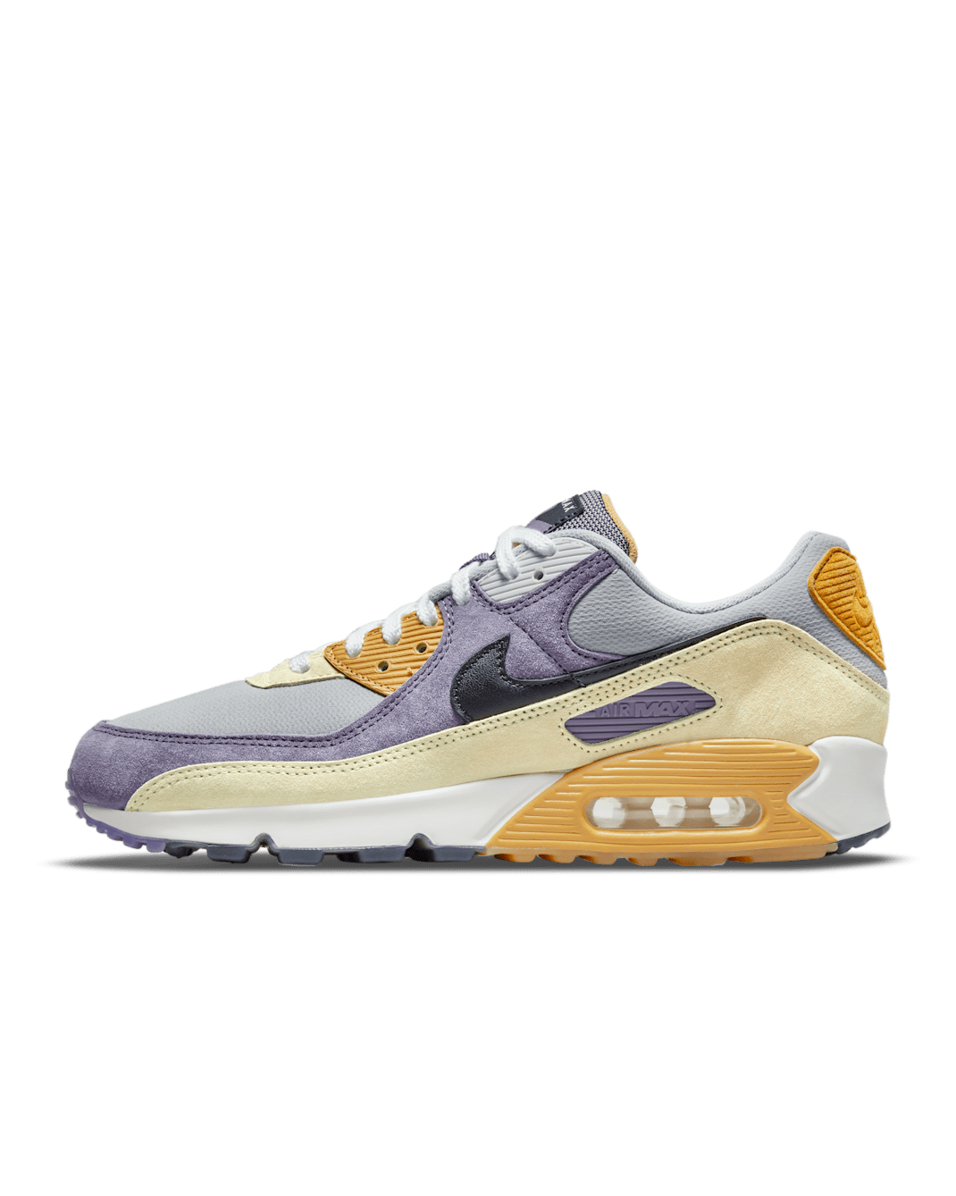 รองเท้าผู้ชาย Nike Air Max 90 - Court Purple/Lemon Drop/Wolf Grey/ดำ