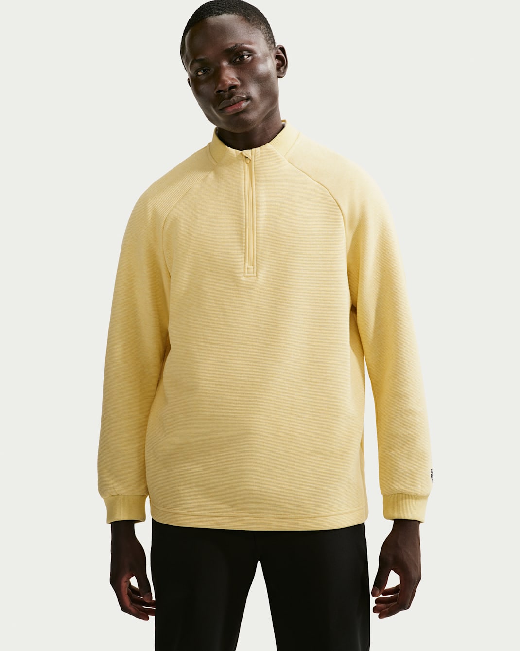 Nike Par Men's Therma-FIT 1/2-Zip Golf Top - Soft Yellow/White/Soft Yellow/Black