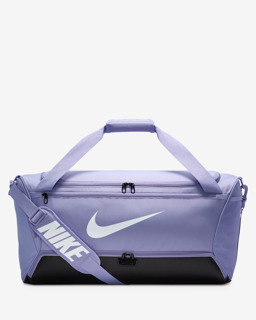 Maleta de entrenamiento Nike Brasilia 9.5 (mediana, 60L) - Hielo lila/Negro/Blanco