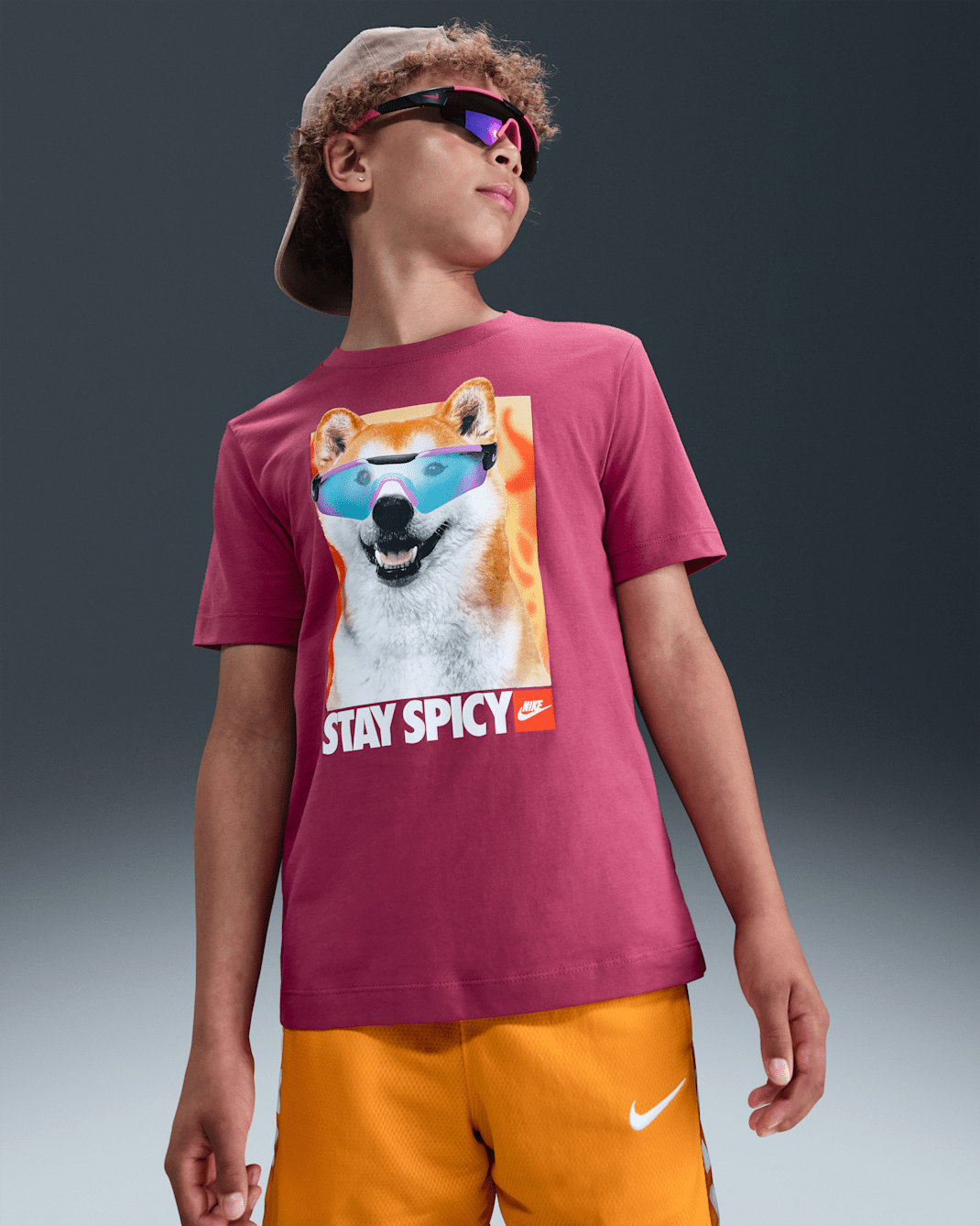 Nike Sportswear Big Kids' T-Shirt - Sweet Beet