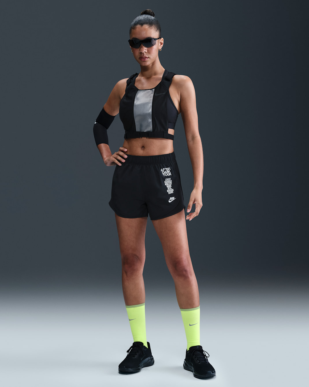 Nike Tempo Women's Dri-FIT Mid-Rise Brief-Lined Running Shorts - Black/Black
