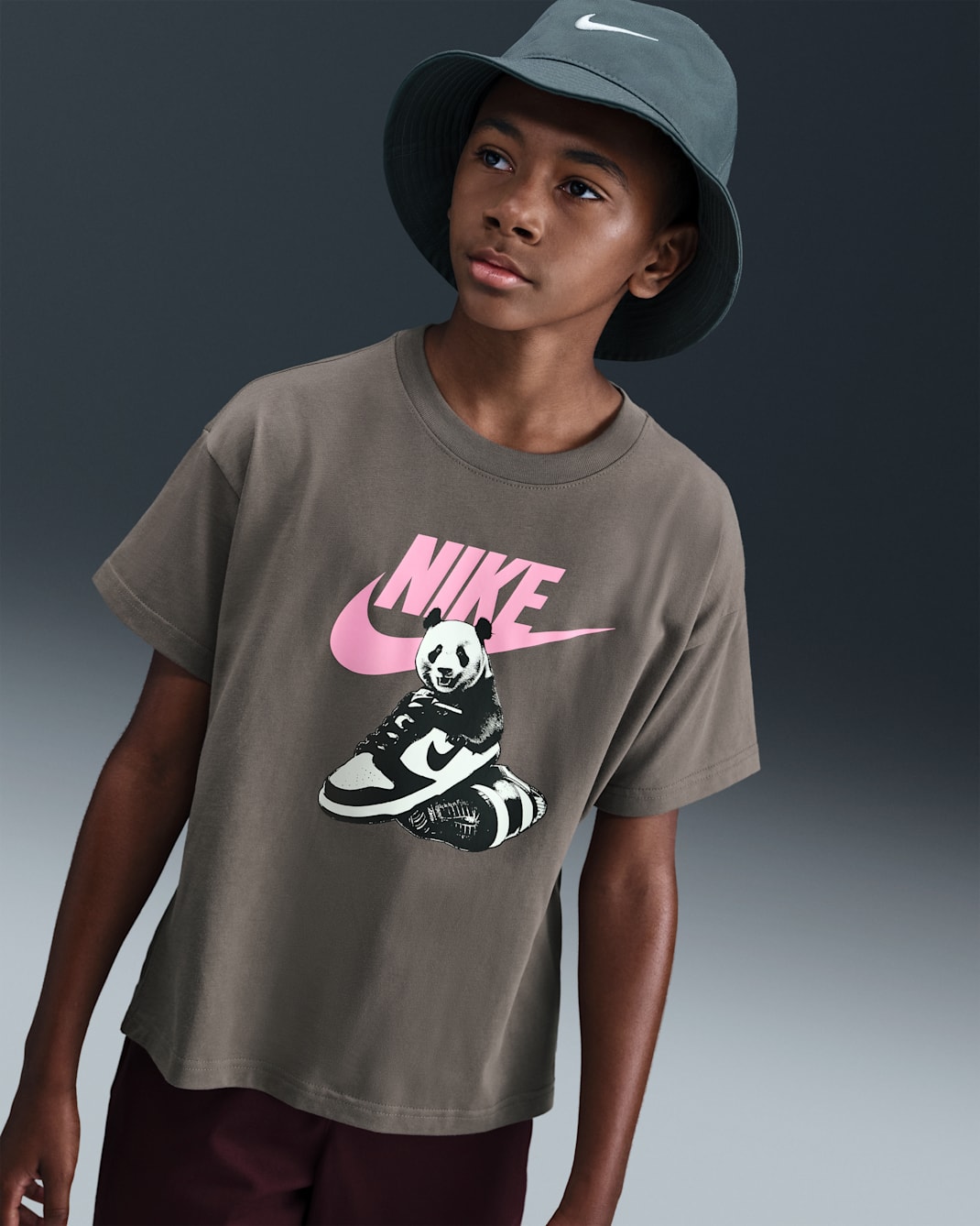 Nike Sportswear Big Kids' T-Shirt - Cave Stone