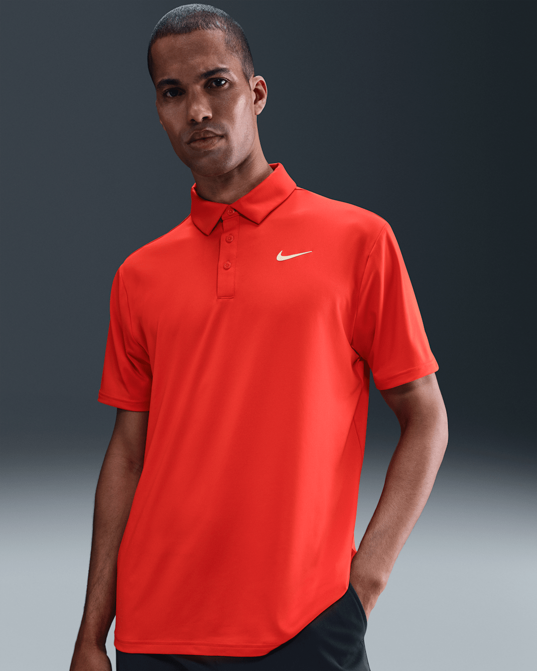 Nike Tour Men's Dri-FIT Solid Golf Polo - Habanero Red/Muslin