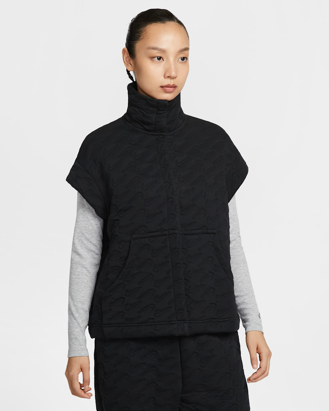 Nike Sportswear Phoenix Fleece Women's Oversized Jacquard Gilet - Black/Anthracite