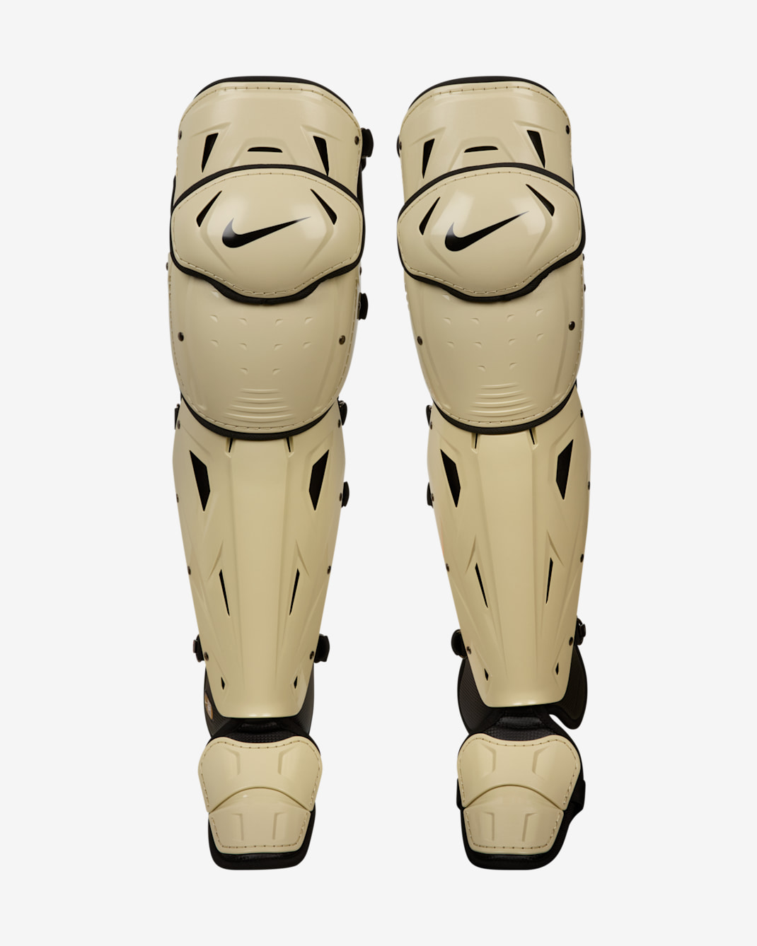 Nike Diamond Elite Baseball Leg Guards - Light Khaki/Black/Black
