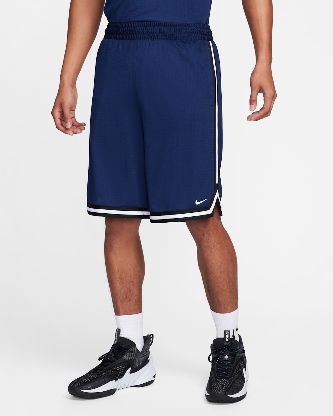 Shorts de básquetbol de 26 cm Dri-FIT para hombre Nike DNA - Azul marino medianoche/Negro/Blanco