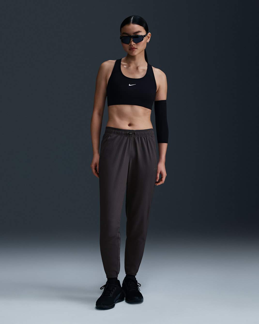 Nike 女款 Dri-FIT 跑步長褲 - Medium Ash/Off Noir/Dark Smoke Grey/Off Noir