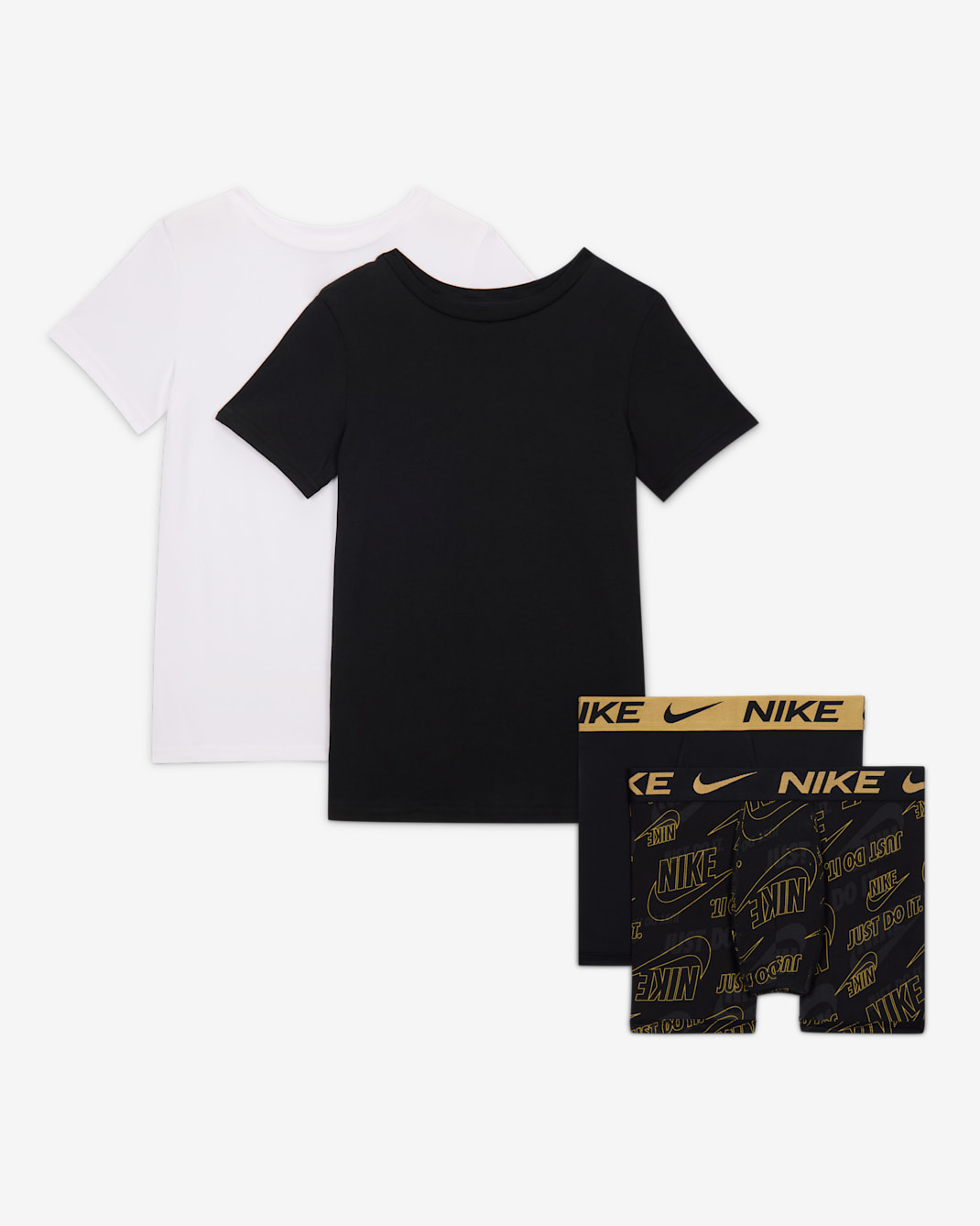 Nike Big Kids' Boxer Briefs and Undershirts 4-Piece Set - Black