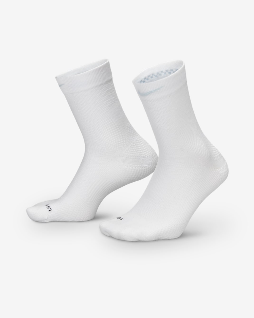 Nike Running Lightweight Micro Crew Socks (1 Pair) - White/Black/Pure Platinum