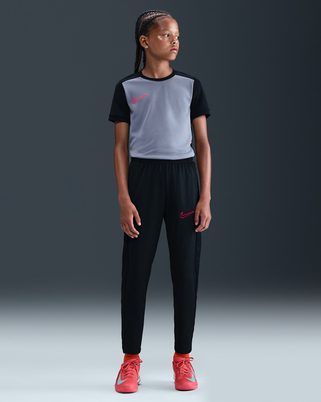 Nike Academy Older Kids' Dri-FIT Football Pants - Black/Black/University Red