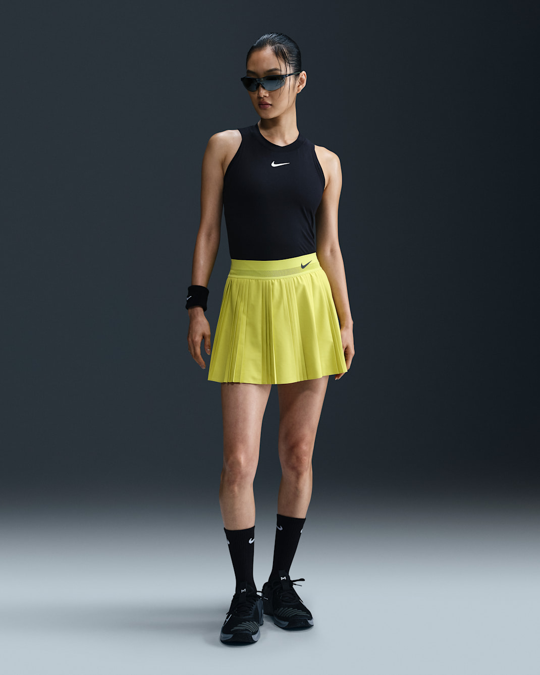 NikeCourt Slam Women's Tennis Skirt - High Voltage/High Voltage/Medium Ash