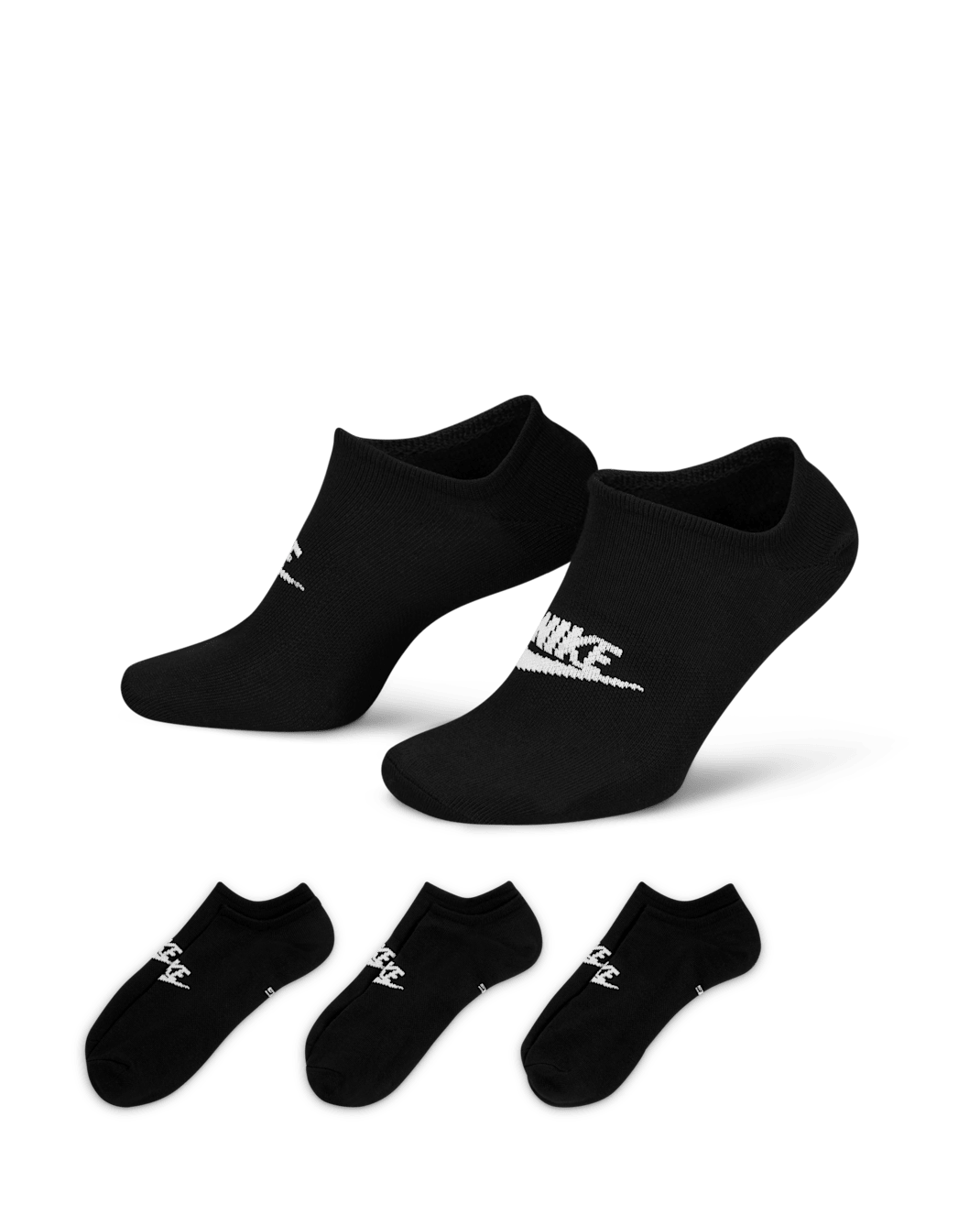 ถุงเท้าซ่อน (3 คู่) Nike Sportswear Everyday Essential - ดำ/ขาว