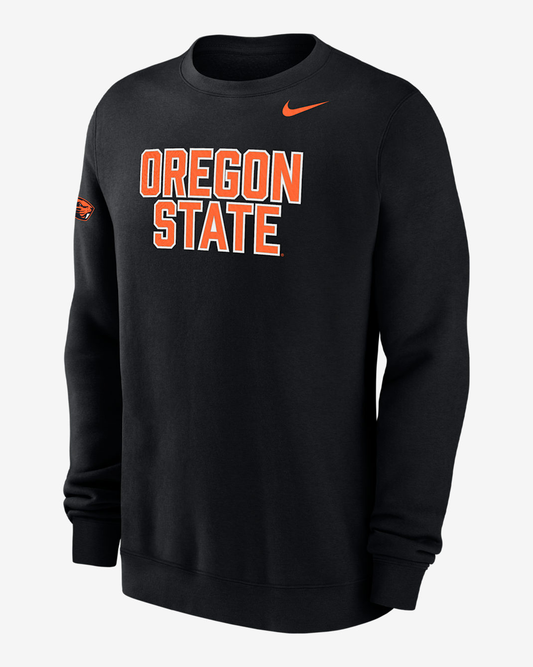 Oregon State Club Fleece Men's Nike College Crew-Neck Sweatshirt - Black
