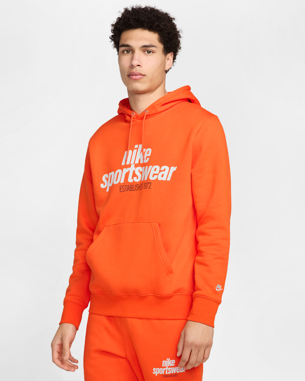 Sudadera con gorro sin cierre de tejido Fleece para hombre Nike Club - Naranja seguridad/Naranja seguridad/Polvo fotón