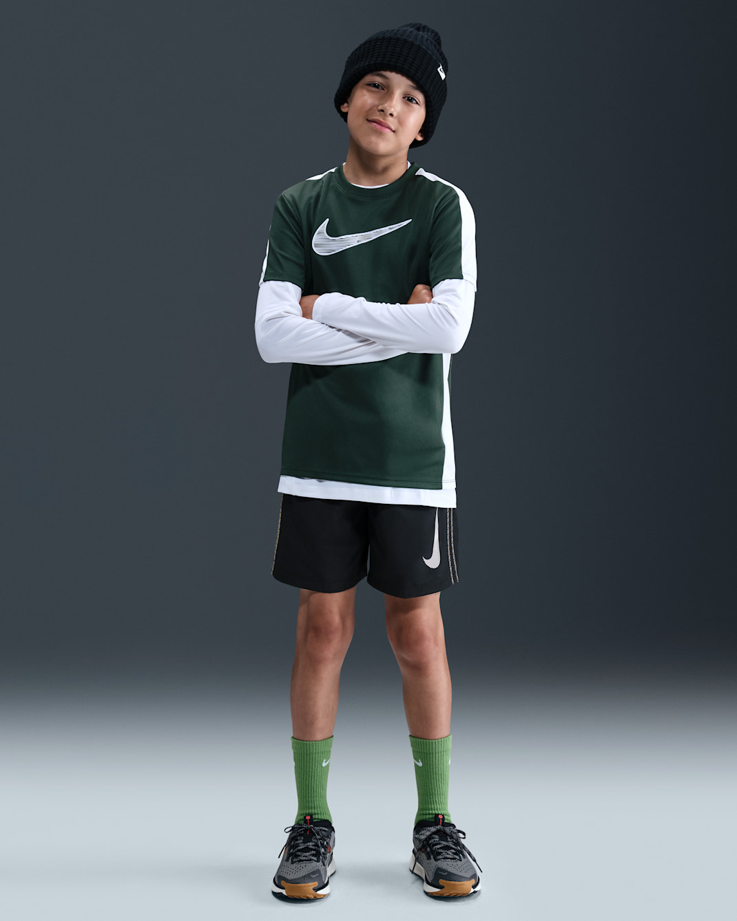 Nike Multi Big Kids' (Boys') Dri-FIT Woven Shorts - Black/Burgundy Crush/White