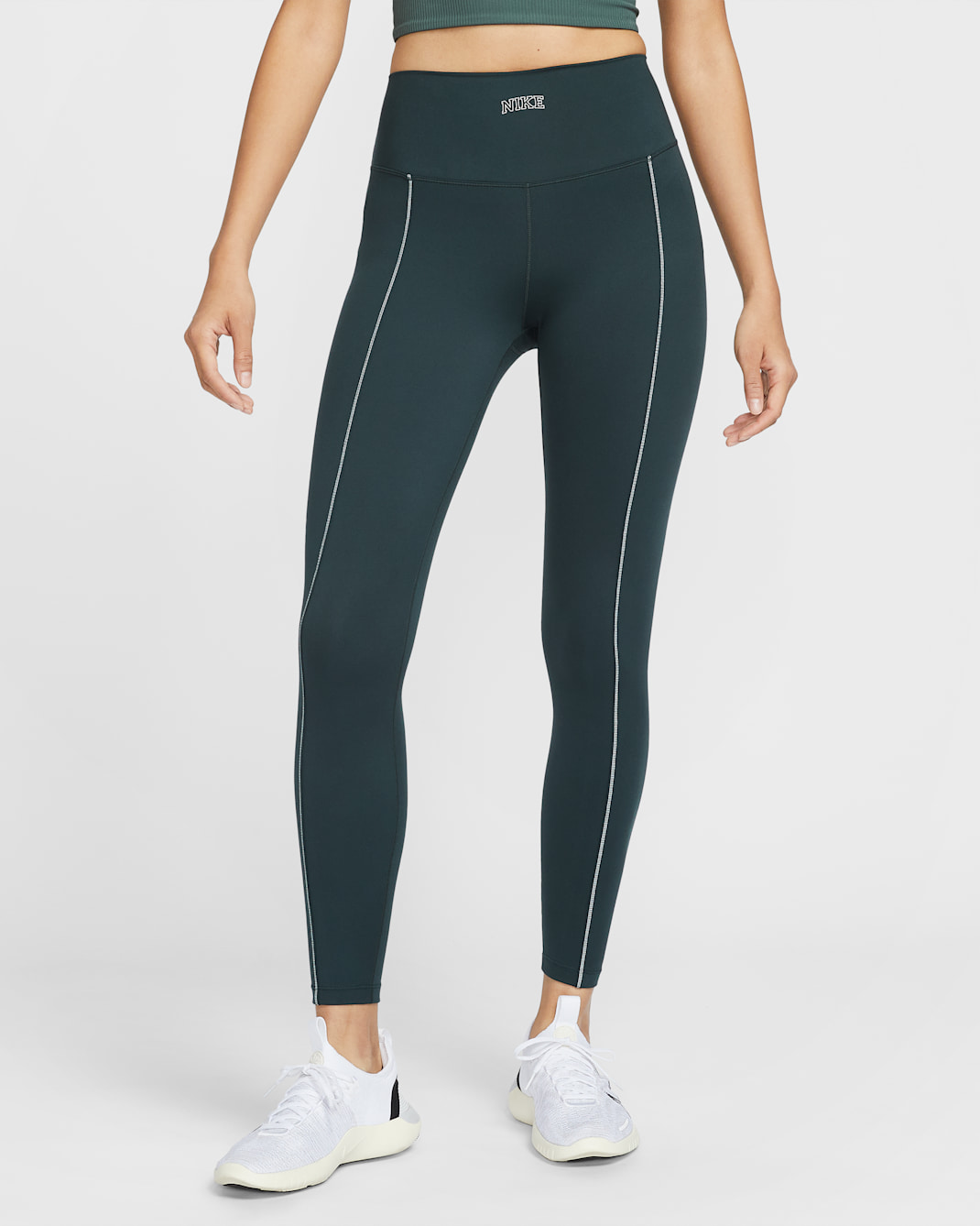 Nike One 女款高腰全長內搭褲 - Seaweed